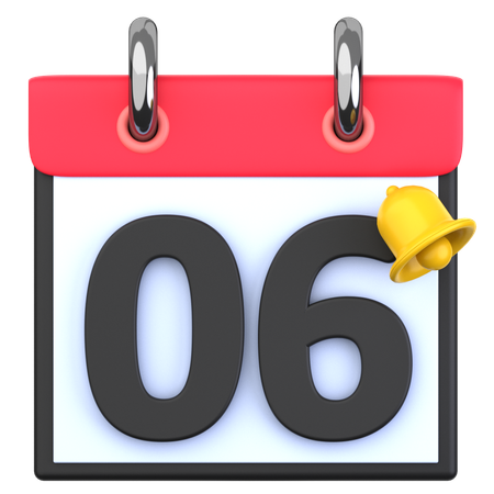 6 Date  3D Icon