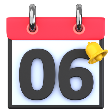 6 Date  3D Icon