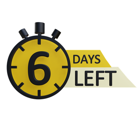 6 days left  3D Icon