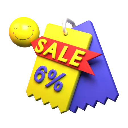 6% Discount  3D Icon