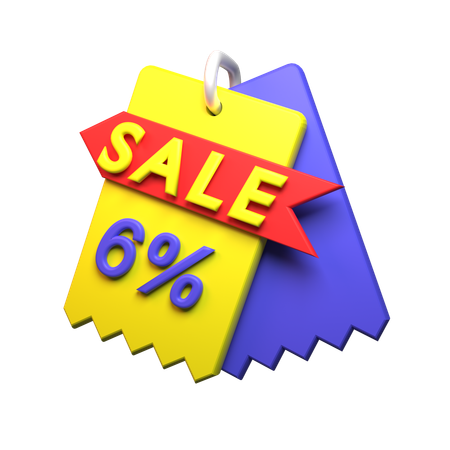 6% Discount  3D Icon