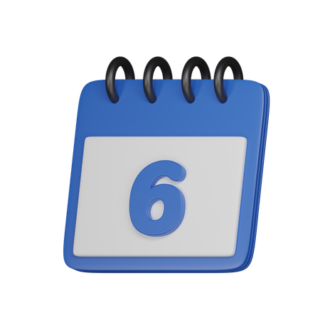 6 fecha  3D Icon