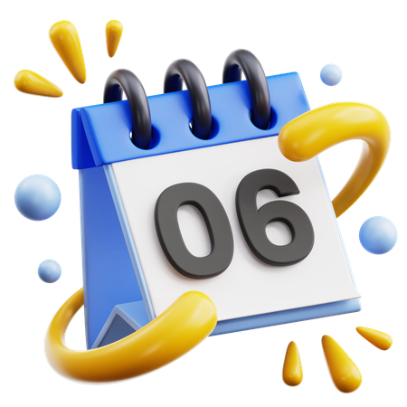 6 fecha  3D Icon