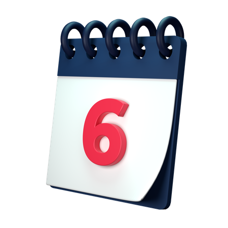 6 fecha  3D Illustration