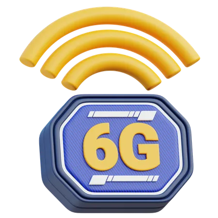 6 G Network  3D Icon