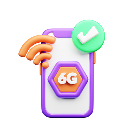 6 G Network  3D Icon