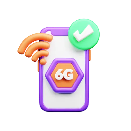 6 G Network  3D Icon