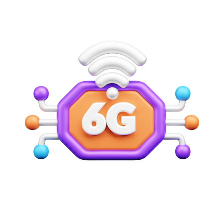 6 G Network  3D Icon