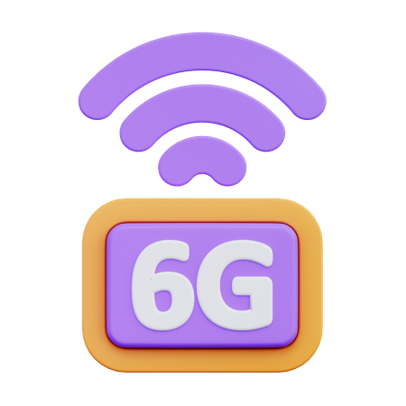 6 G Network  3D Icon