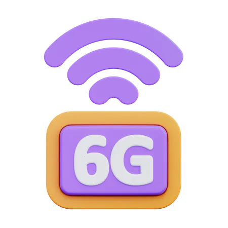 6 G Network  3D Icon