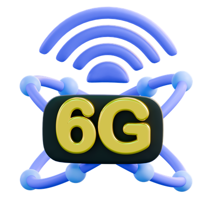 6 G Network  3D Icon