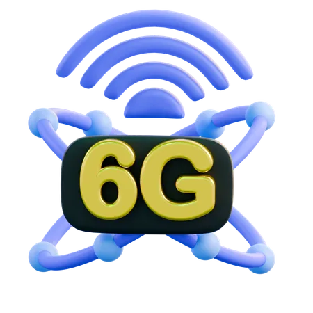 6 G Network  3D Icon