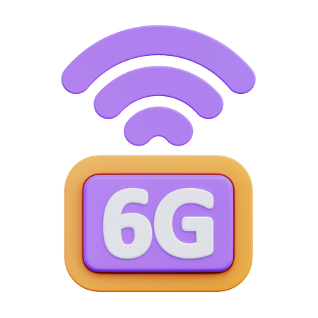 6 G Network  3D Icon