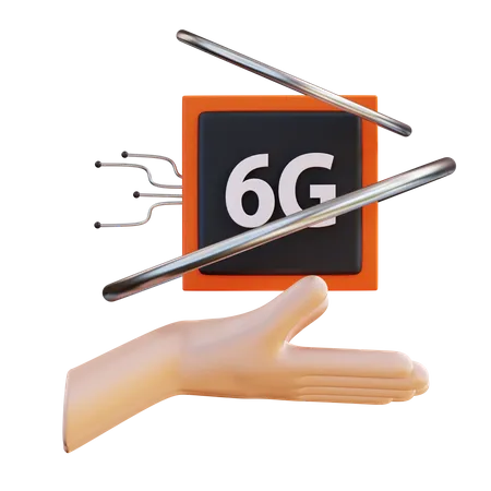 6 G Network  3D Icon