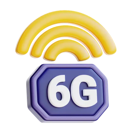 6 G Network  3D Icon