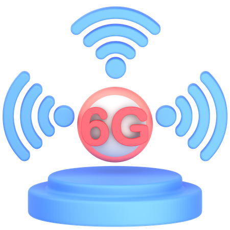 6 G Network  3D Icon