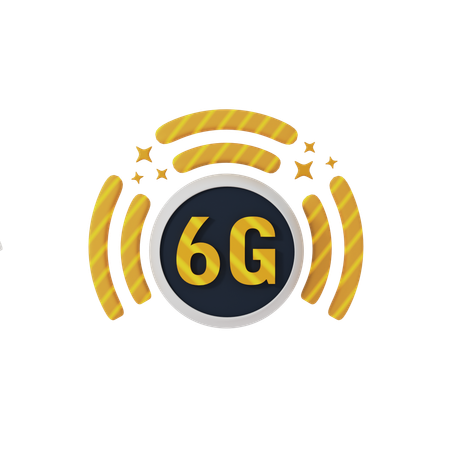 6 G Network  3D Icon