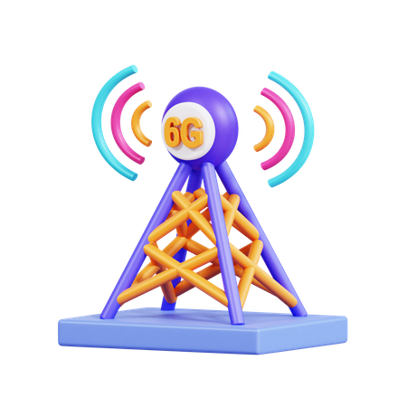 6 G Network  3D Icon