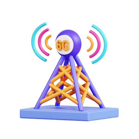 6 G Network  3D Icon