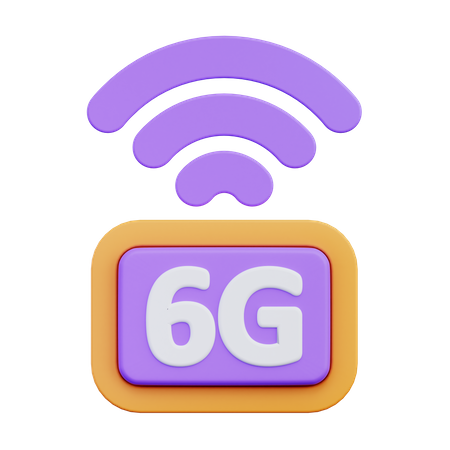 6 G Network  3D Icon