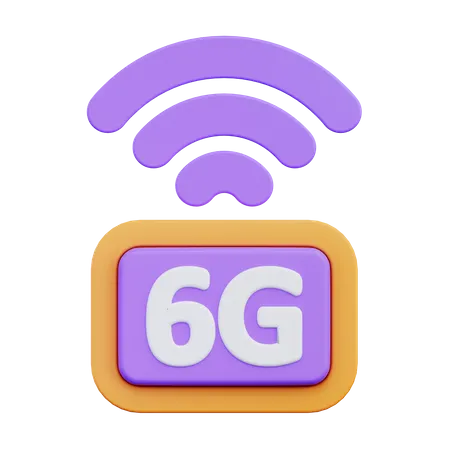 6 G Network  3D Icon