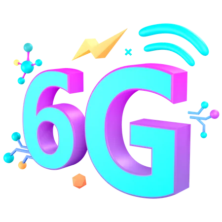 6 G Network 6 G 6 G Connection 6 G Signal Network Internet Signal Technology Connection Communication 6 G Data Data Wifi Wireless Share 3D Illustration