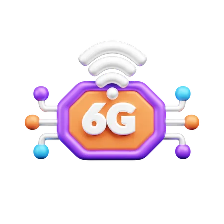 6g Netzwerk  3D Icon