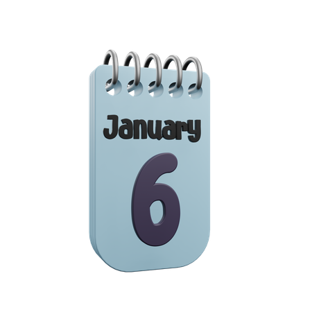 6. Januar Kalender  3D Icon