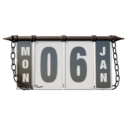 06. Januar Montag  3D Illustration