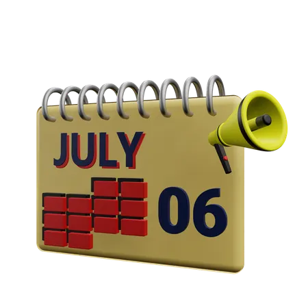 6. Juli  3D Icon