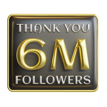6 millones de seguidores  3D Icon