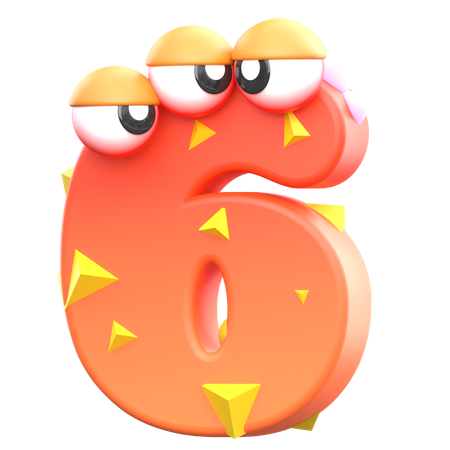 6 Monster Number  3D Icon