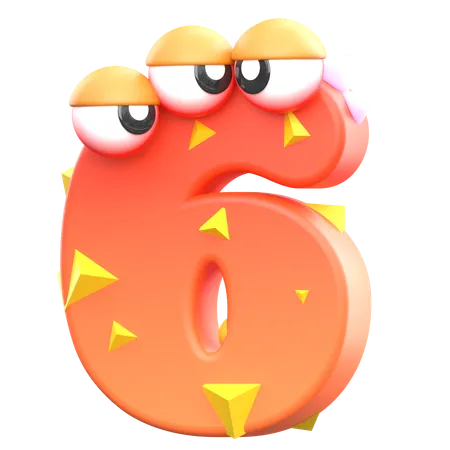 6 Monster Number  3D Icon