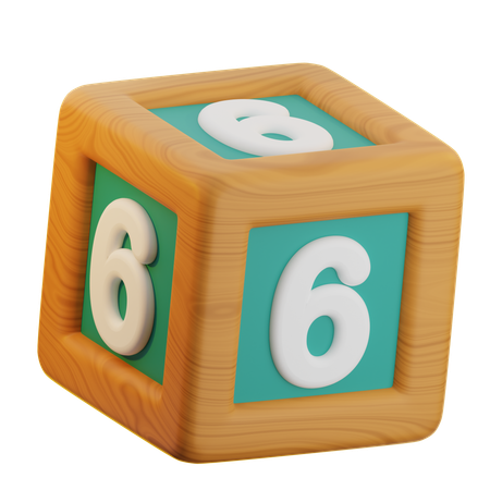 6 Number Block  3D Icon