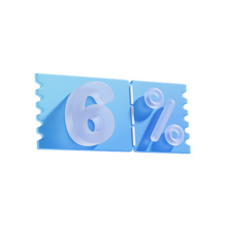 6 Percent  3D Icon