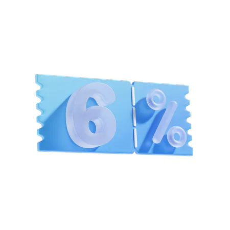 6 por cento  3D Icon