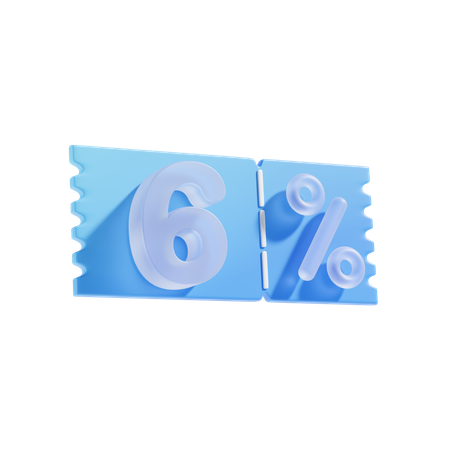 6 pour cent  3D Icon