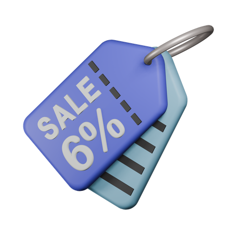 Étiquette de vente de 6 %  3D Icon