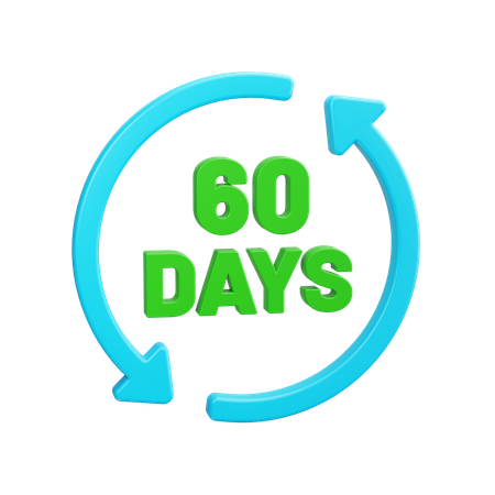 60일 반환  3D Icon