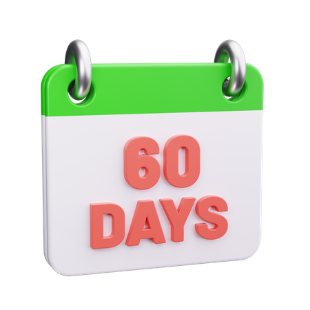 60일 반환  3D Icon