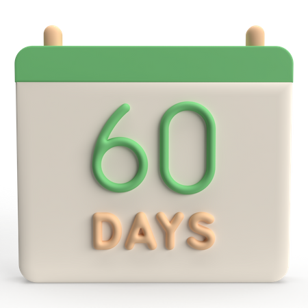 60 Calendar  3D Icon