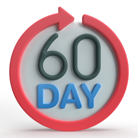60 Days Guaranteed  3D Icon