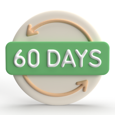 Reembolso de 60 días  3D Icon