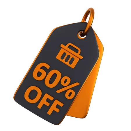60 Discount Tag  3D Icon