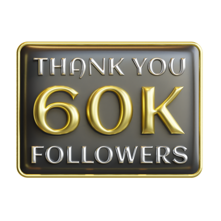 60 K Followers  3D Icon