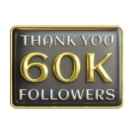 60 K Followers  3D Icon