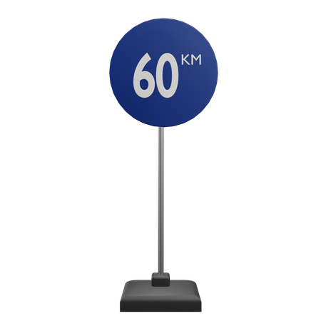 60 km Schild  3D Icon