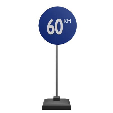 60 km Schild  3D Icon