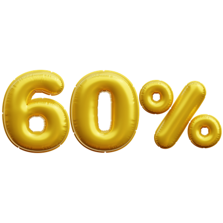 60 Percent  3D Icon