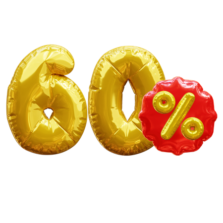 60 percent  3D Icon